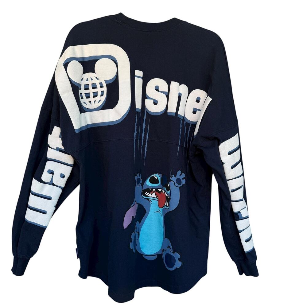 Disney Spirit Jersey Shirt Womens‎ Large Navy Blue Stitch Walt Disney World 1971